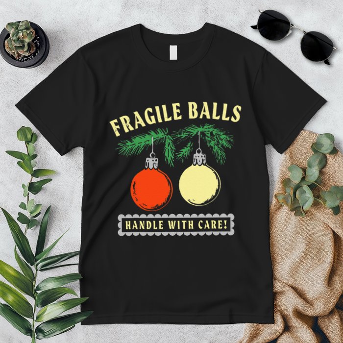 Fragile Balls Handle With Care Funny Premium T-Shirt