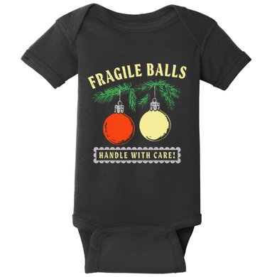 Fragile Balls Handle With Care Funny Baby Bodysuit
