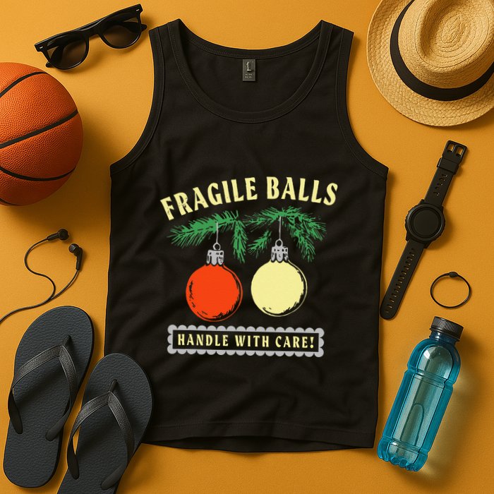 Fragile Balls Handle With Care Funny Tank Top