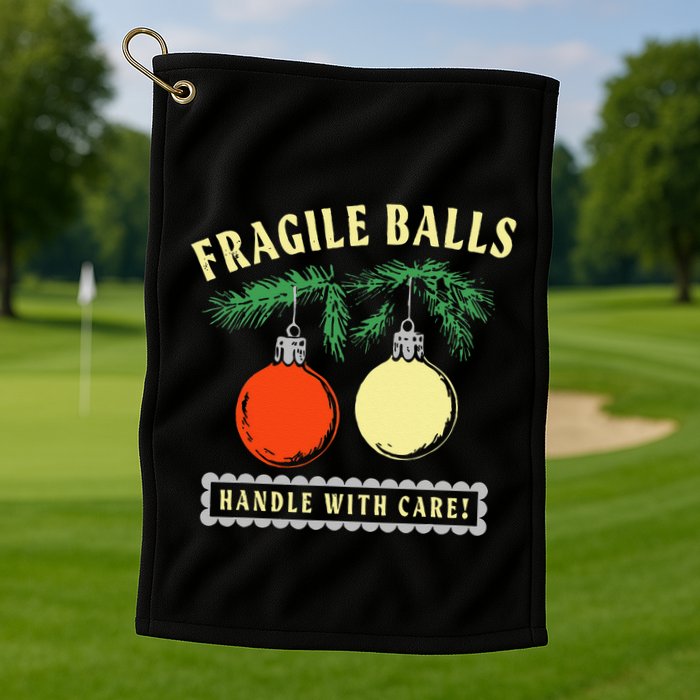 Fragile Balls Handle With Care Funny Golf Towel