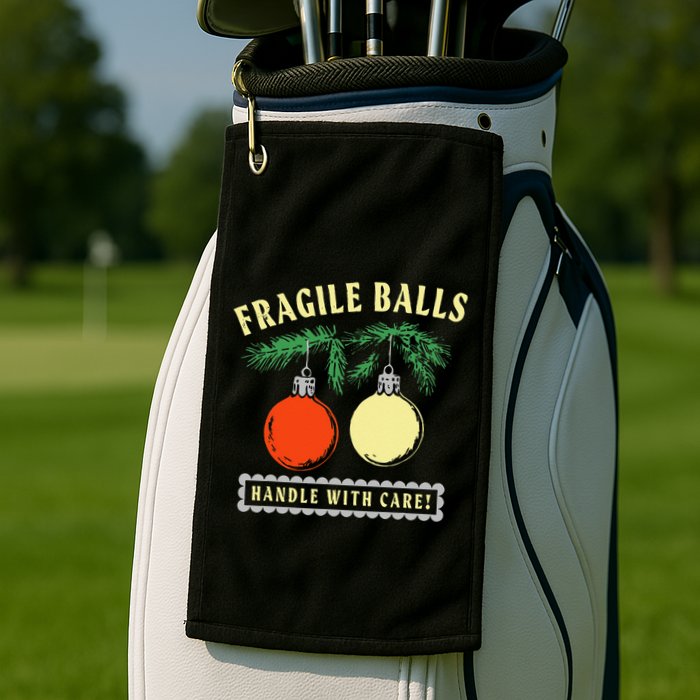 Fragile Balls Handle With Care Funny Golf Towel
