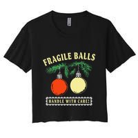 Fragile Balls Handle With Care Funny Crop Top
