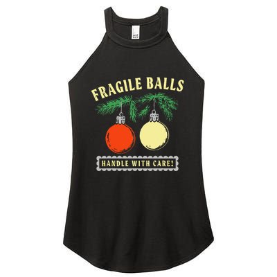 Fragile Balls Handle With Care Funny Women's Perfect Tri Rocker Tank