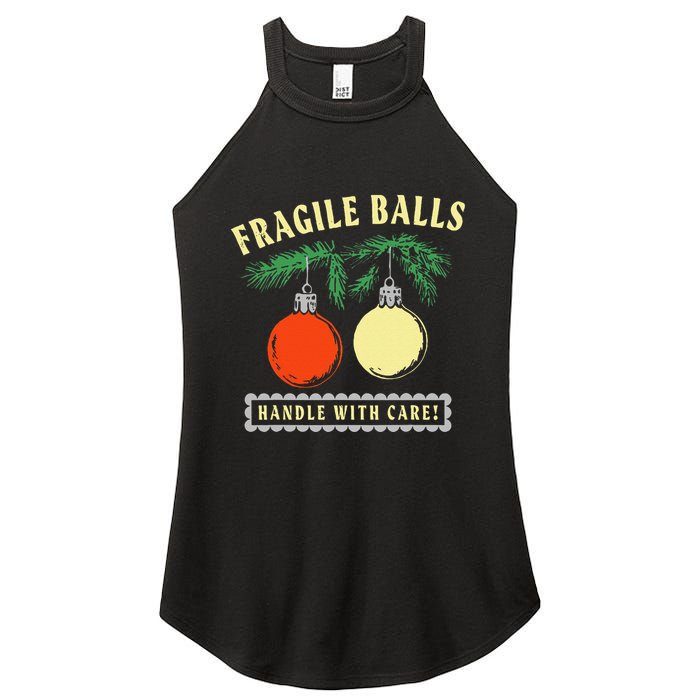 Fragile Balls Handle With Care Funny Women's Perfect Tri Rocker Tank