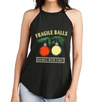 Fragile Balls Handle With Care Funny Women's Perfect Tri Rocker Tank