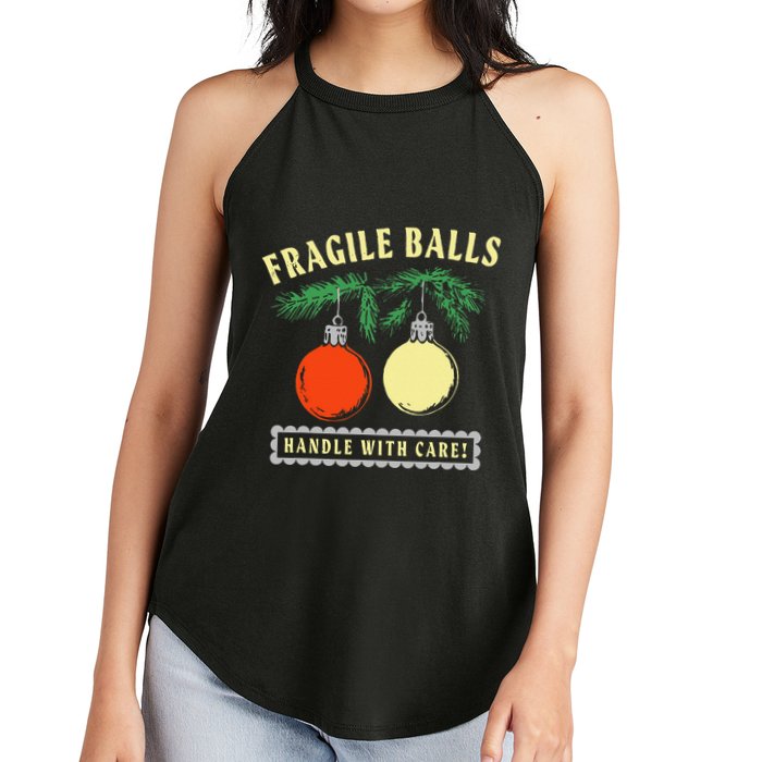 Fragile Balls Handle With Care Funny Women's Perfect Tri Rocker Tank