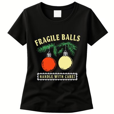 Fragile Balls Handle With Care Funny Womens T-Shirt