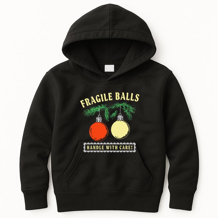 Fragile Balls Handle With Care Funny Kids Hoodie