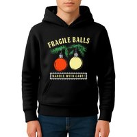 Fragile Balls Handle With Care Funny Kids Hoodie
