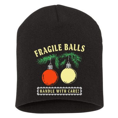 Fragile Balls Handle With Care Funny Short Acrylic Beanie