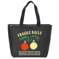 Fragile Balls Handle With Care Funny Zip Tote Bag