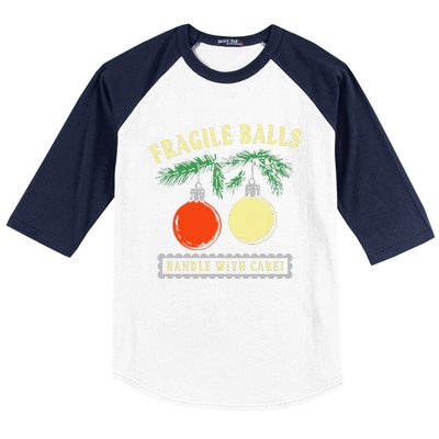 Fragile Balls Handle With Care Funny Baseball Sleeve Shirt