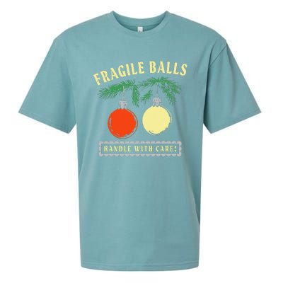 Fragile Balls Handle With Care Funny Sueded Cloud Jersey T-Shirt