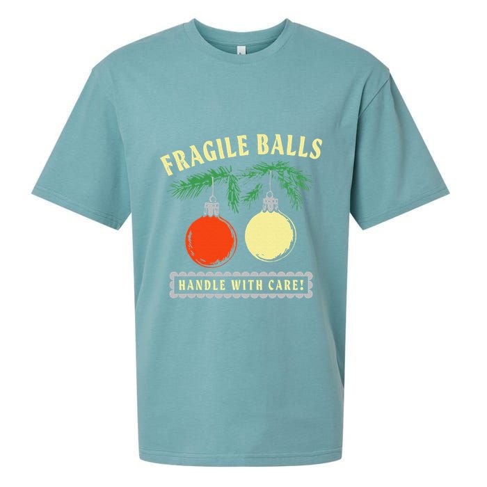 Fragile Balls Handle With Care Funny Sueded Cloud Jersey T-Shirt
