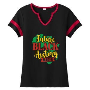 Future Black History Maker Proud African American Ladies Halftime Notch Neck Tee