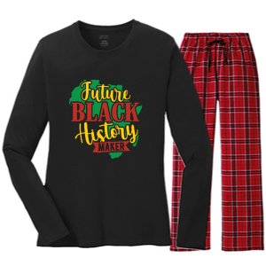 Future Black History Maker Proud African American Women's Long Sleeve Flannel Pajama Set 