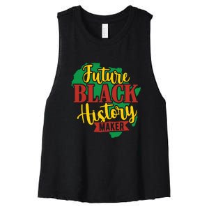 Future Black History Maker Proud African American Women's Racerback Cropped Tank