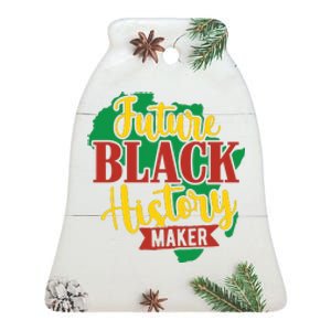 Future Black History Maker Proud African American Ceramic Bell Ornament