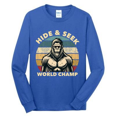 Funny Bigfoot Hide And Seek World Champion Sasquatch Tall Long Sleeve T-Shirt