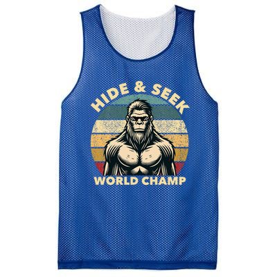 Funny Bigfoot Hide And Seek World Champion Sasquatch Mesh Reversible Basketball Jersey Tank