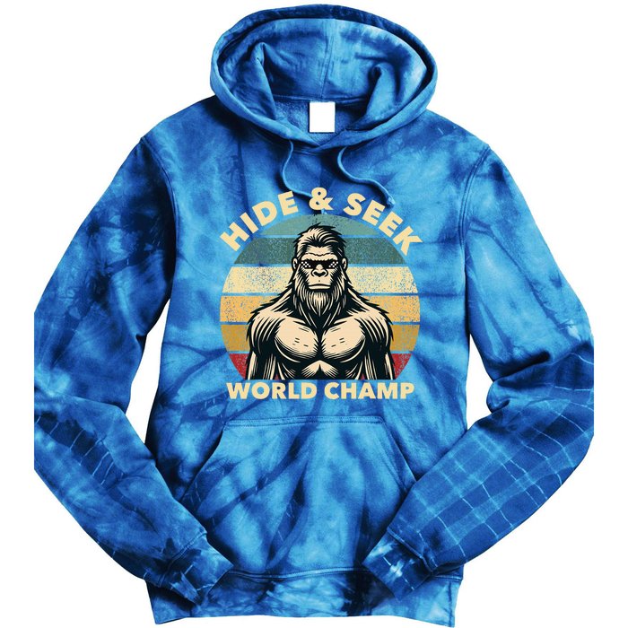 Funny Bigfoot Hide And Seek World Champion Sasquatch Tie Dye Hoodie