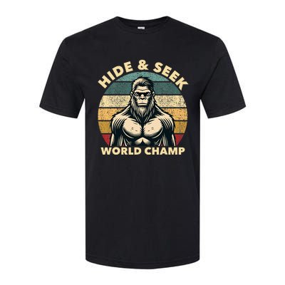 Funny Bigfoot Hide And Seek World Champion Sasquatch Softstyle CVC T-Shirt