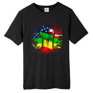 Fist Black History Month Juneteenth American Flag Great Gift Tall Fusion ChromaSoft Performance T-Shirt