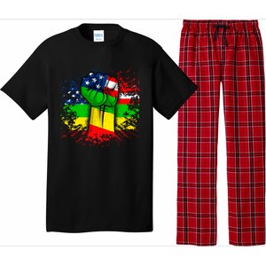 Fist Black History Month Juneteenth American Flag Great Gift Pajama Set