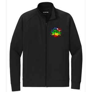 Fist Black History Month Juneteenth American Flag Great Gift Stretch Full-Zip Cadet Jacket