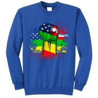 Fist Black History Month Juneteenth American Flag Great Gift Sweatshirt