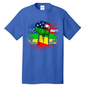 Fist Black History Month Juneteenth American Flag Great Gift Tall T-Shirt