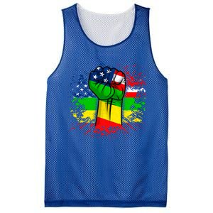 Fist Black History Month Juneteenth American Flag Great Gift Mesh Reversible Basketball Jersey Tank