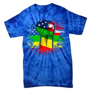 Fist Black History Month Juneteenth American Flag Great Gift Tie-Dye T-Shirt