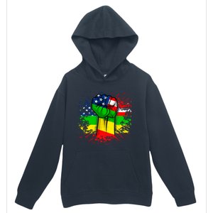 Fist Black History Month Juneteenth American Flag Great Gift Urban Pullover Hoodie