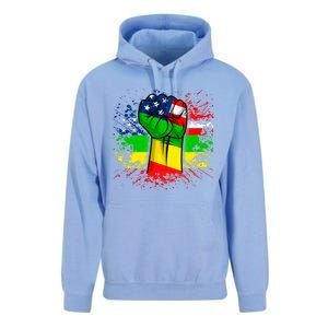 Fist Black History Month Juneteenth American Flag Great Gift Unisex Surf Hoodie