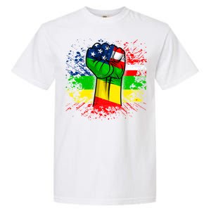 Fist Black History Month Juneteenth American Flag Great Gift Garment-Dyed Heavyweight T-Shirt