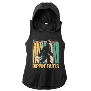 Funny Breaking Hearts Ripping Farts Sasquatch Bigfoot Ladies PosiCharge Tri-Blend Wicking Draft Hoodie Tank