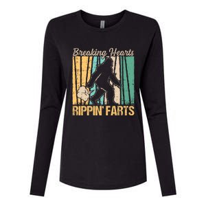 Funny Breaking Hearts Ripping Farts Sasquatch Bigfoot Womens Cotton Relaxed Long Sleeve T-Shirt