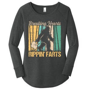 Funny Breaking Hearts Ripping Farts Sasquatch Bigfoot Women's Perfect Tri Tunic Long Sleeve Shirt