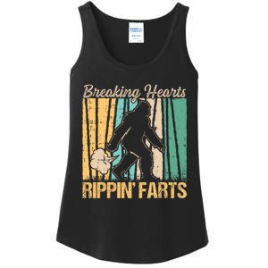 Funny Breaking Hearts Ripping Farts Sasquatch Bigfoot Ladies Essential Tank