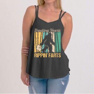 Funny Breaking Hearts Ripping Farts Sasquatch Bigfoot Women's Strappy Tank