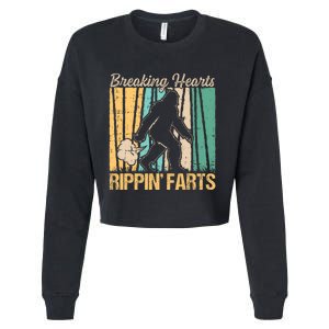 Funny Breaking Hearts Ripping Farts Sasquatch Bigfoot Cropped Pullover Crew