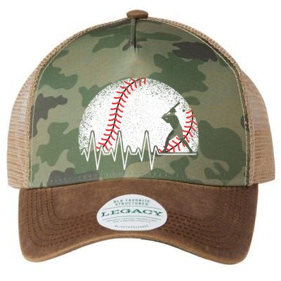 Funny Baseball Heartbeat Baseball Player Legacy Tie Dye Trucker Hat