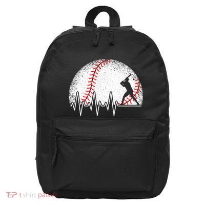 Funny Baseball Heartbeat Baseball Player 16 in Basic Backpack