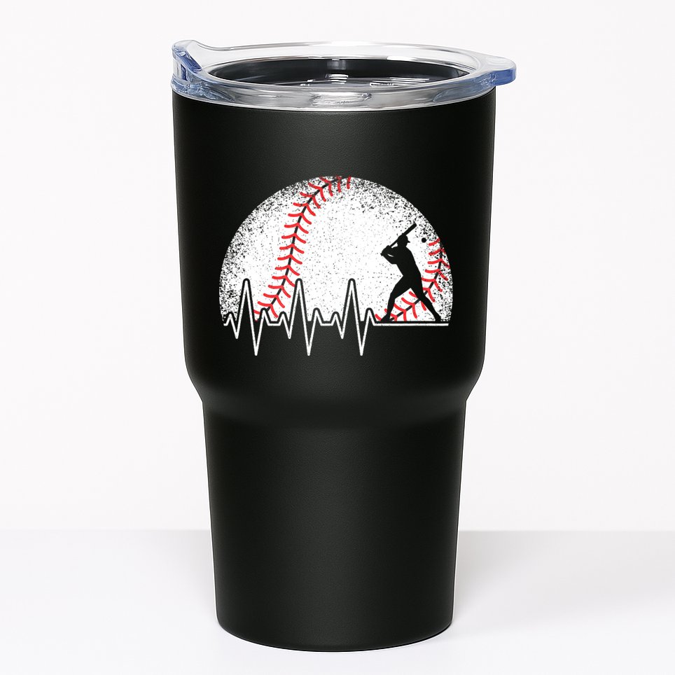 Funny Baseball Heartbeat Baseball Player Tumbler