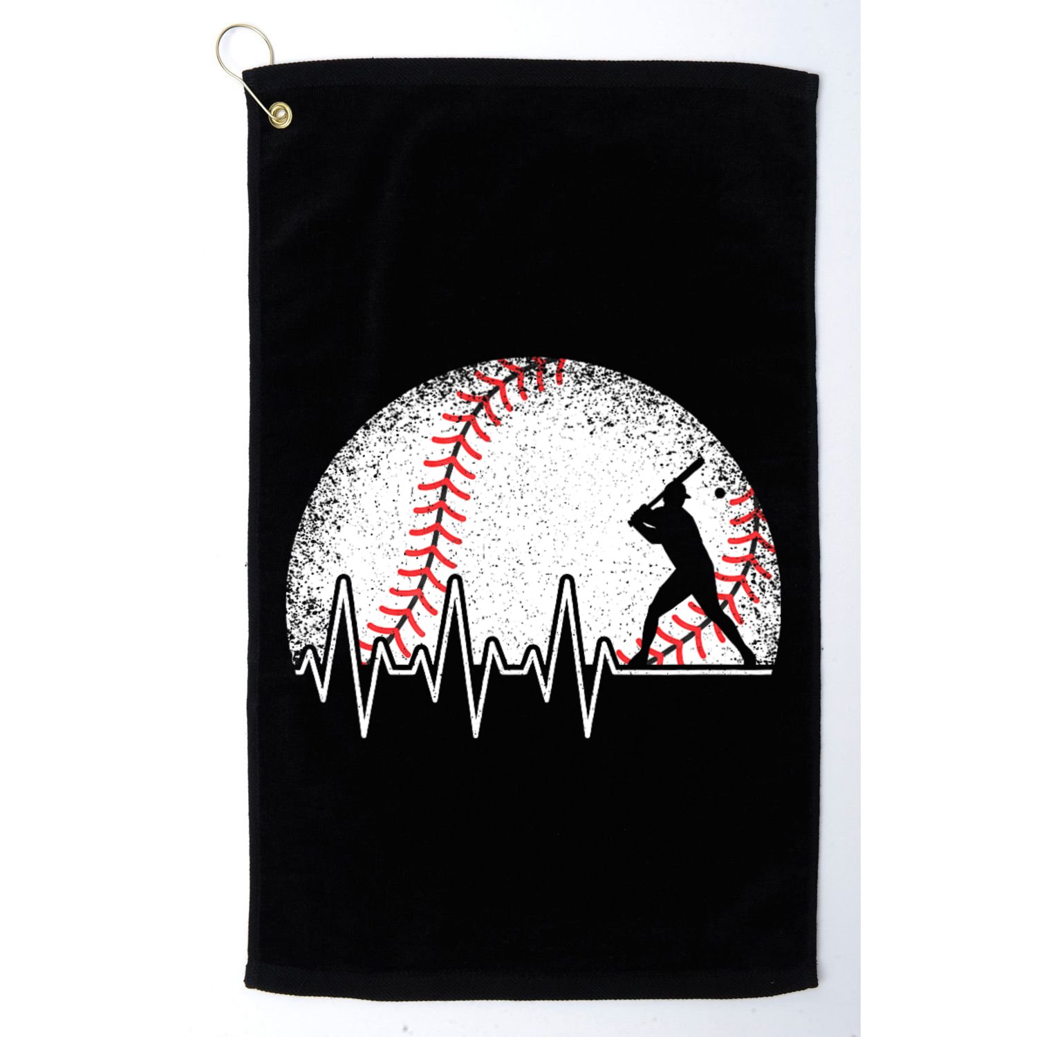 Funny Baseball Heartbeat Baseball Player Golf Towel