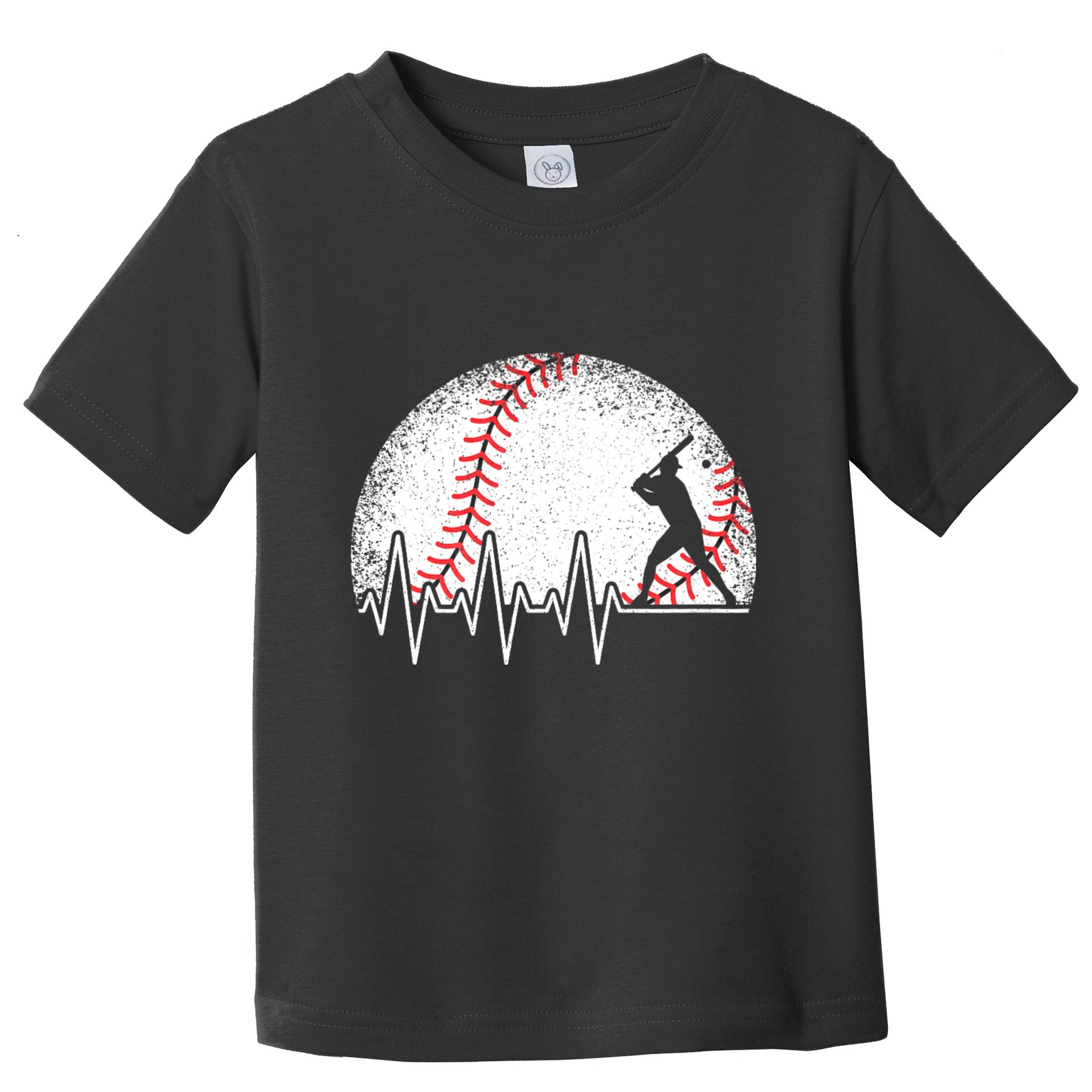 Funny Baseball Heartbeat Baseball Player Toddler T-Shirt