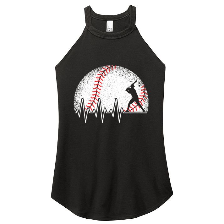Funny Baseball Heartbeat Baseball Player Women's Perfect Tri Rocker Tank