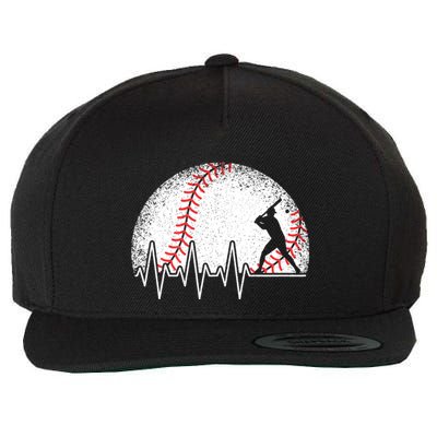 Funny Baseball Heartbeat Baseball Player Wool Snapback Cap