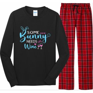 Funny Bunny Happy Easter Day Some Bunny Needs Wine Meaningful Gift Long Sleeve Pajama Set